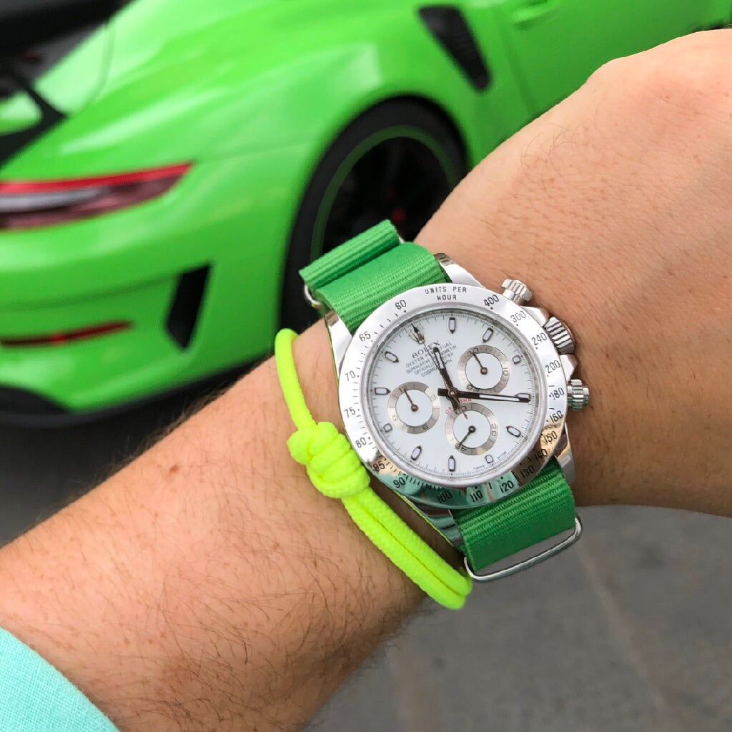 Tempomat Madrid, Green Nato Strap for Rolex & Omega, 20mm universal fit