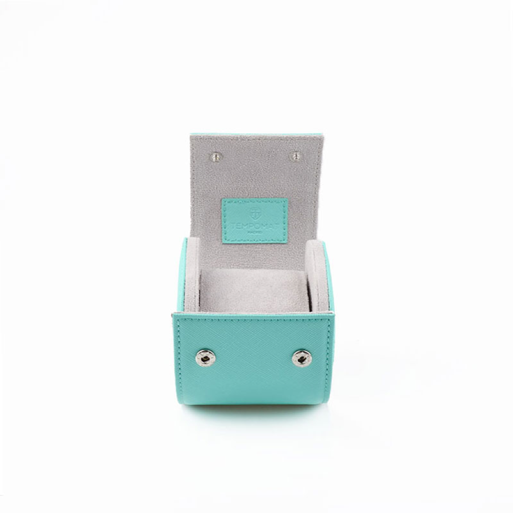 Tempomat Madrid, Tiffany Blue / Sky Blue Saffiano leather watch roll for collectors