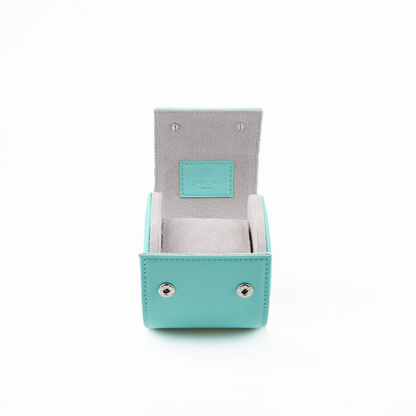 Tempomat Madrid, Tiffany Blue / Sky Blue Saffiano leather watch roll for collectors
