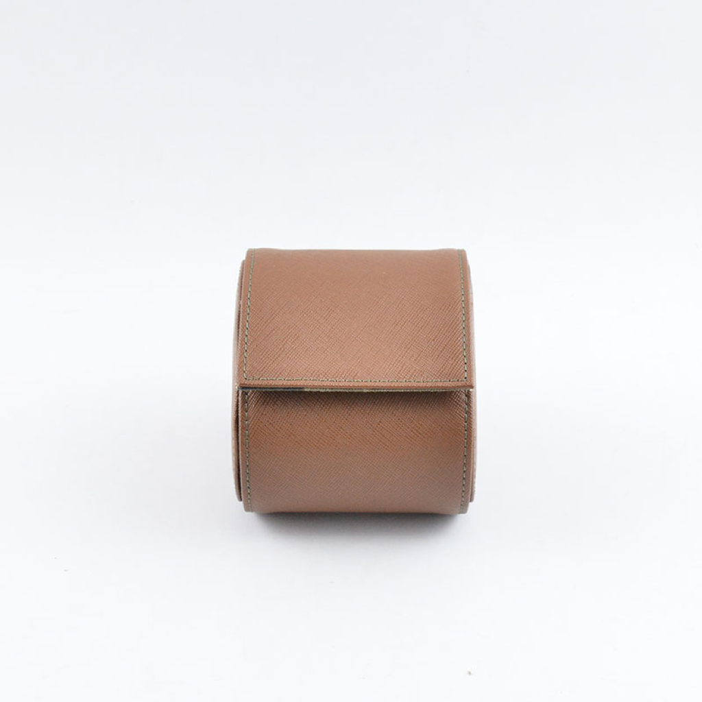 Tempomat Madrid, Brown camouflage Saffiano leather watch roll for collectors