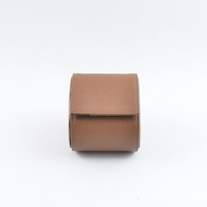 Tempomat Madrid, Brown camouflage Saffiano leather watch roll for collectors