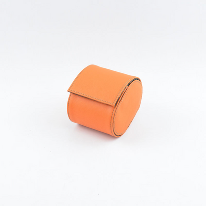 Tempomat Madrid, Orange camouflage Saffiano leather watch roll for collectors