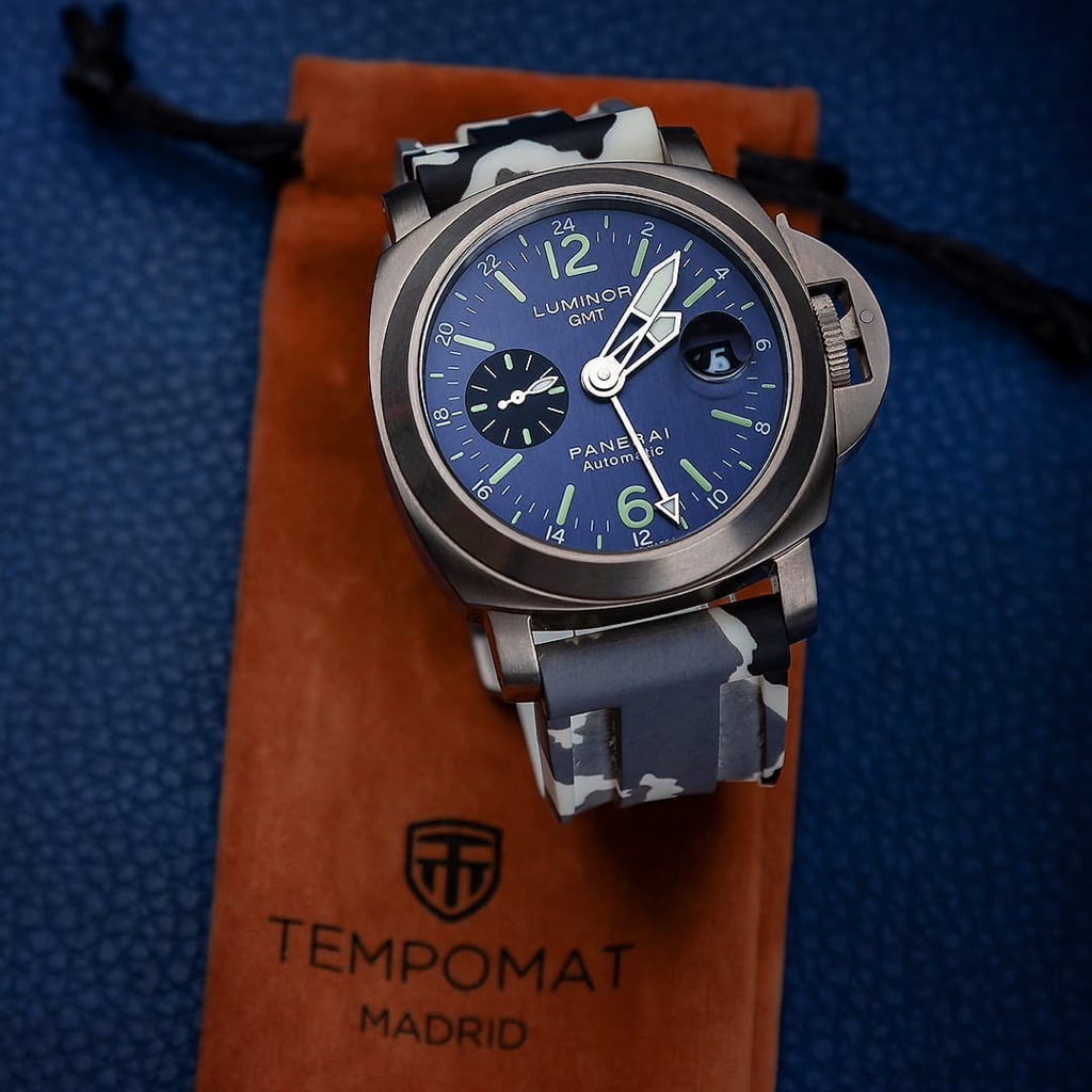 Tempomat Madrid, White Camouflage Rubber Strap for Panerai, Seiko, Breitling, Tag Heuer Universal 24mm