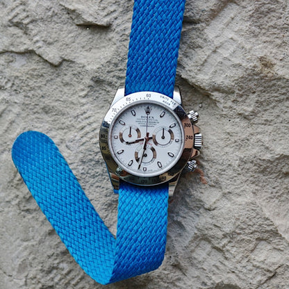 Tempomat Madrid, Blue Miami Perlon Strap for Rolex & Omega, 20mm universal fit