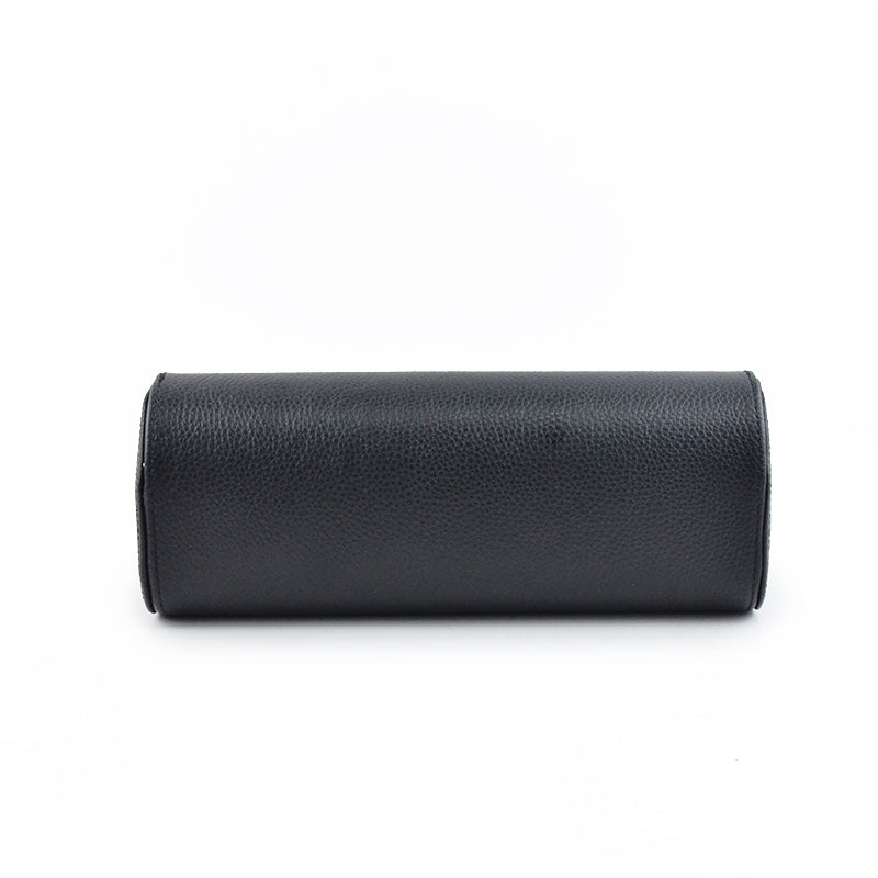 Tempomat Madrid, Full Black Natural leather watch roll for collectors