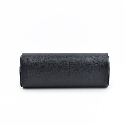 Tempomat Madrid, Full Black Natural leather watch roll for collectors