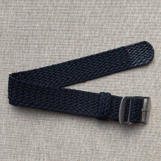 Tempomat Madrid, Black Perlon Strap for Rolex & Omega, 20mm universal fit
