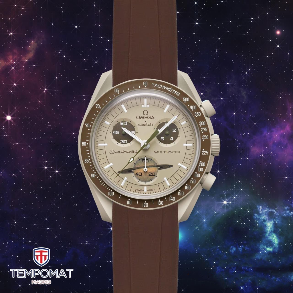 Tempomat Madrid, 20mm Brown rubber strap for rolex, 20mm rubber strap for omega
