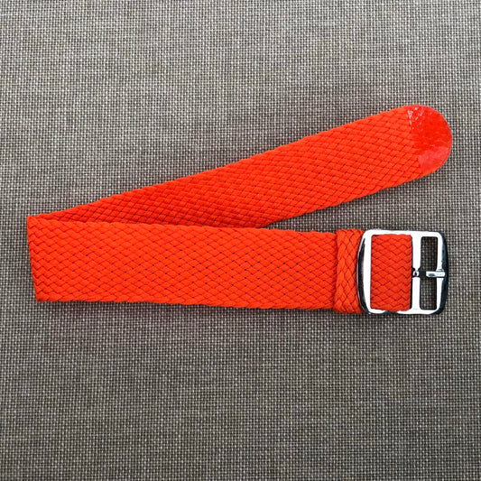 Tempomat Madrid, Orange Fluor Perlon Strap for Rolex & Omega, 20mm universal fit
