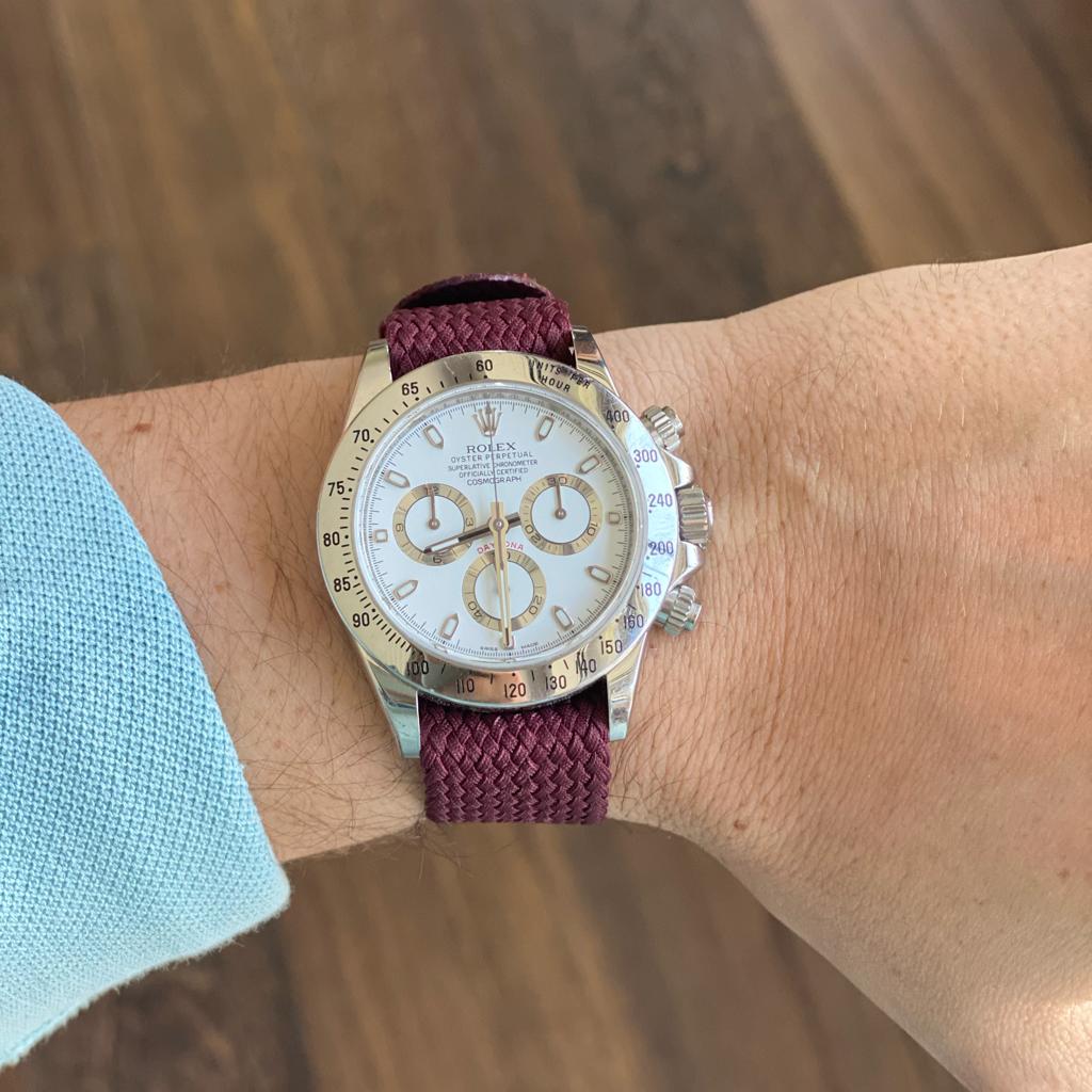 Tempomat Madrid, Aubergine Perlon Strap for Rolex & Omega, 20mm universal fit