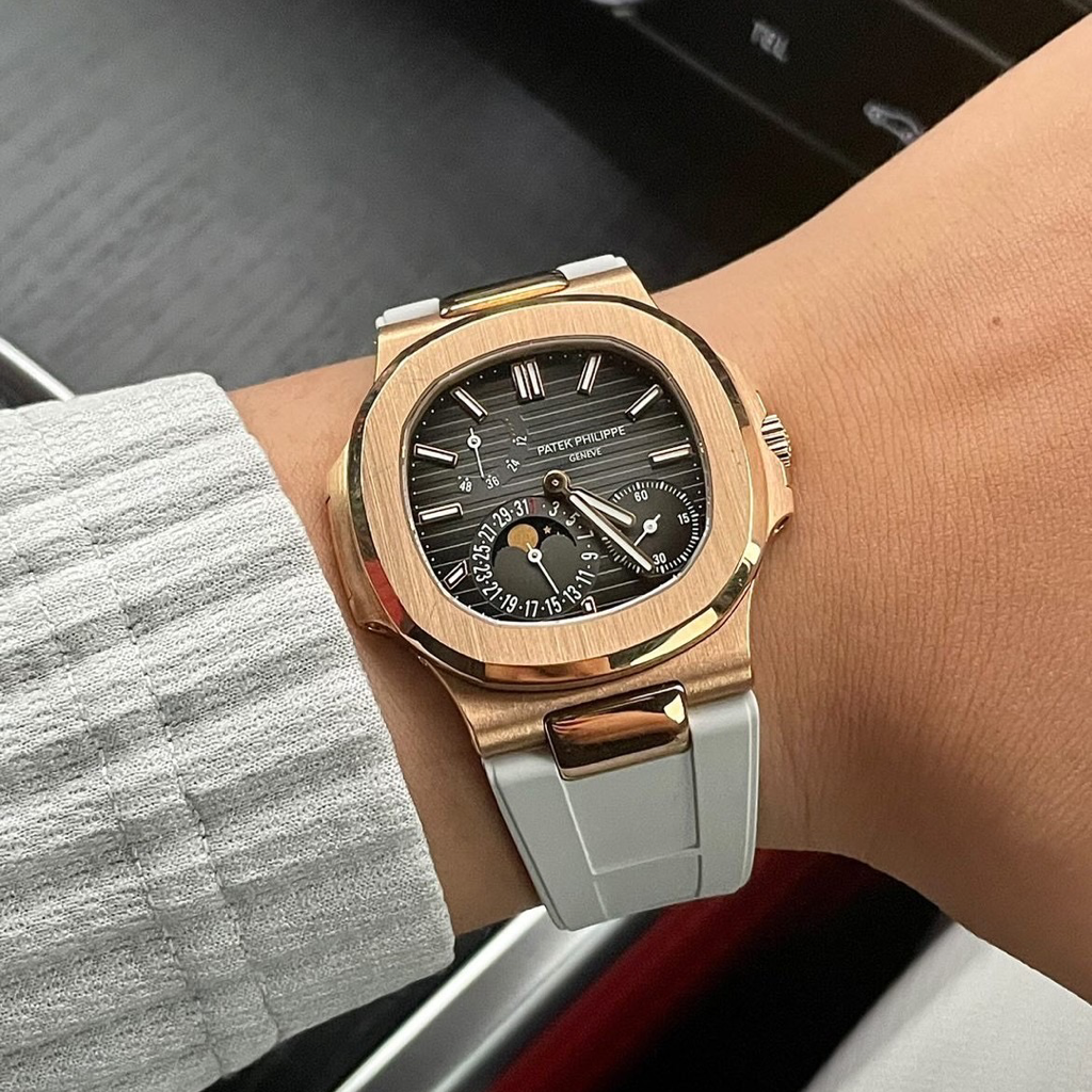 Tempomat Madrid, Grey FKM Vulcanized Rubber Strap for Patek Philippe Nautilus