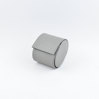 Tempomat Madrid, Grey Saffiano leather watch roll for collectors