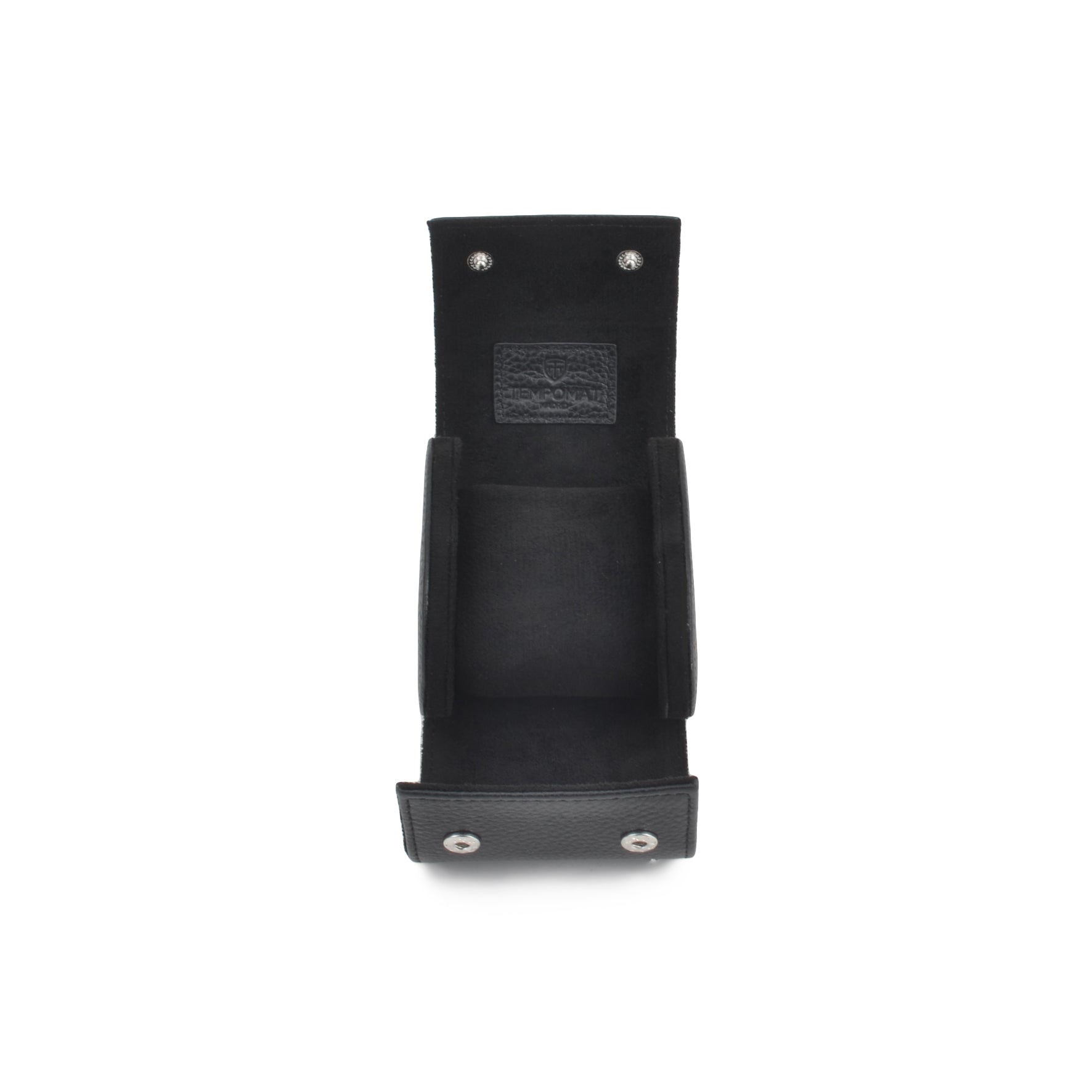 Tempomat Madrid, Full Black Natural leather watch roll for collectors