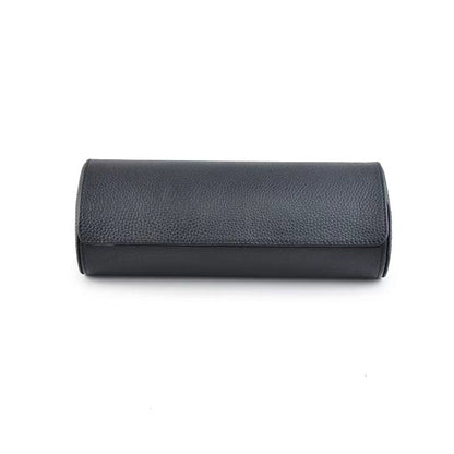 Tempomat Madrid, Full Black Natural leather watch roll for collectors