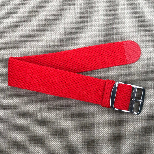Tempomat Madrid, Red Fluor Perlon Strap for Rolex & Omega, 20mm universal fit