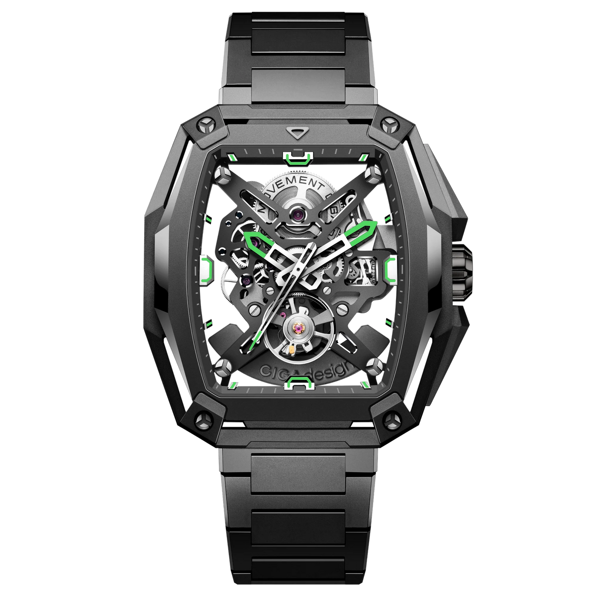 CIGA design SKELETON AUTOMATIC WATCH HUNTER TITANIUM